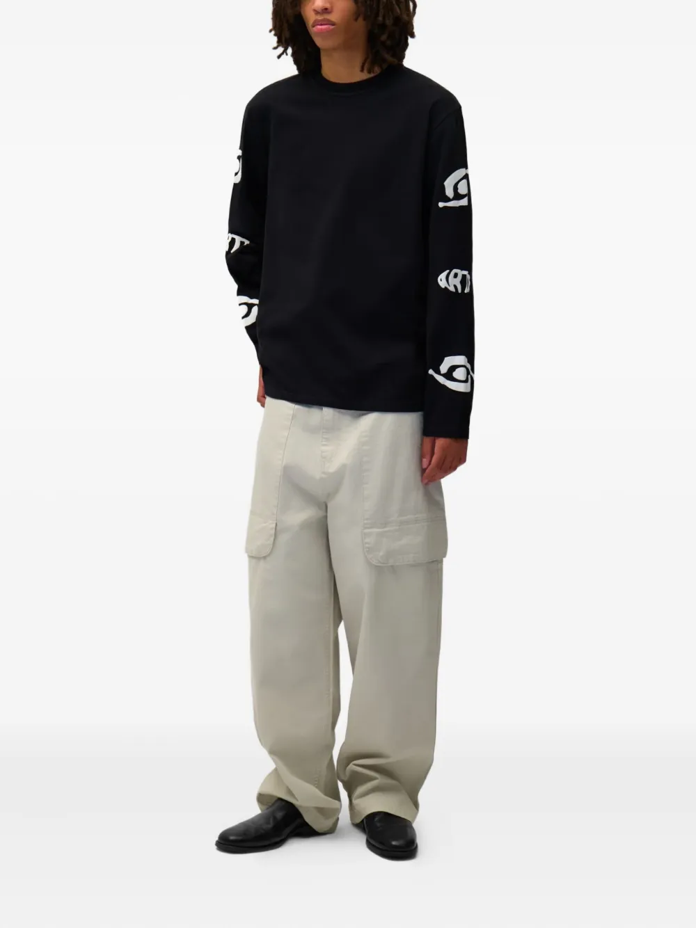 Arte Antwerp Katoenen broek met dubbele zak - Beige