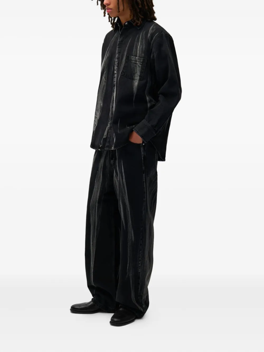 Arte Antwerp Washed Trousers In Black