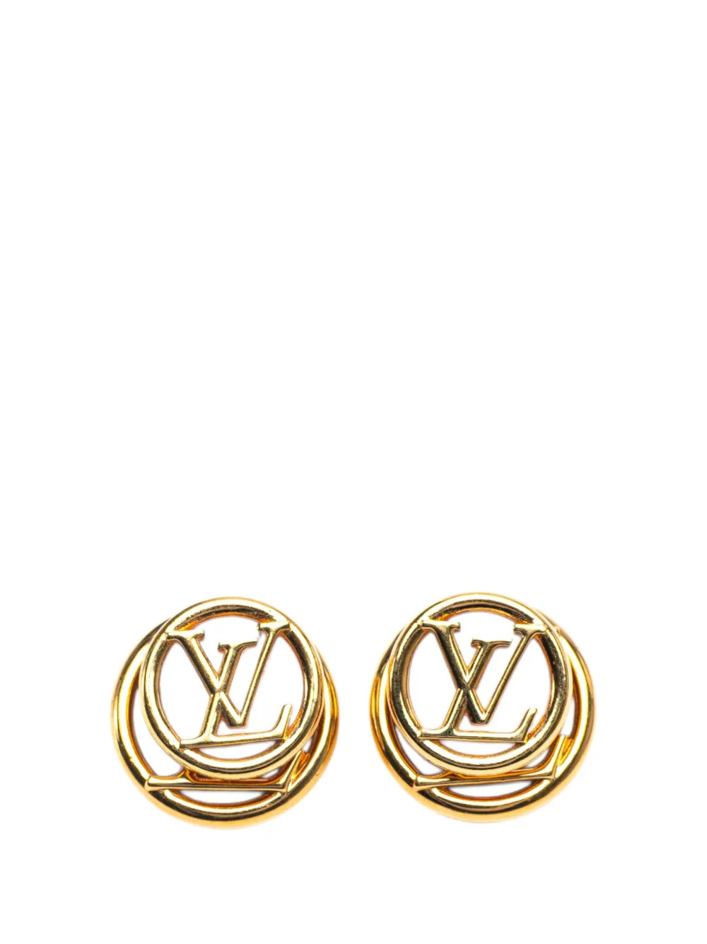 Louis Vuitton Pre-Owned 2020 Gold Plated Boucle de Reuil Maxi Studs LV Stellar Push Back Earrings costume earrings | Gold | Image 1