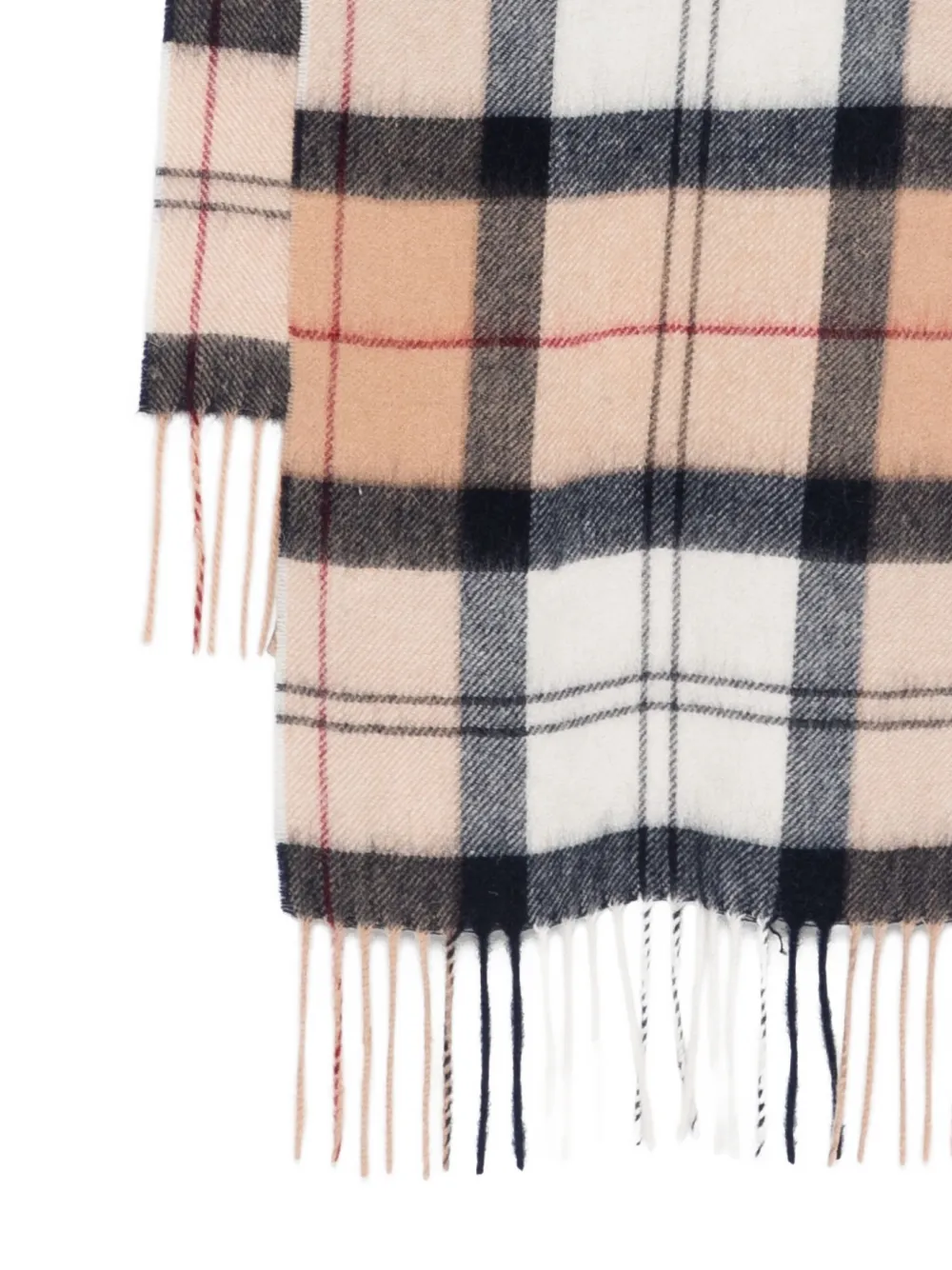 Barbour Geruite sjaal met franje - Beige