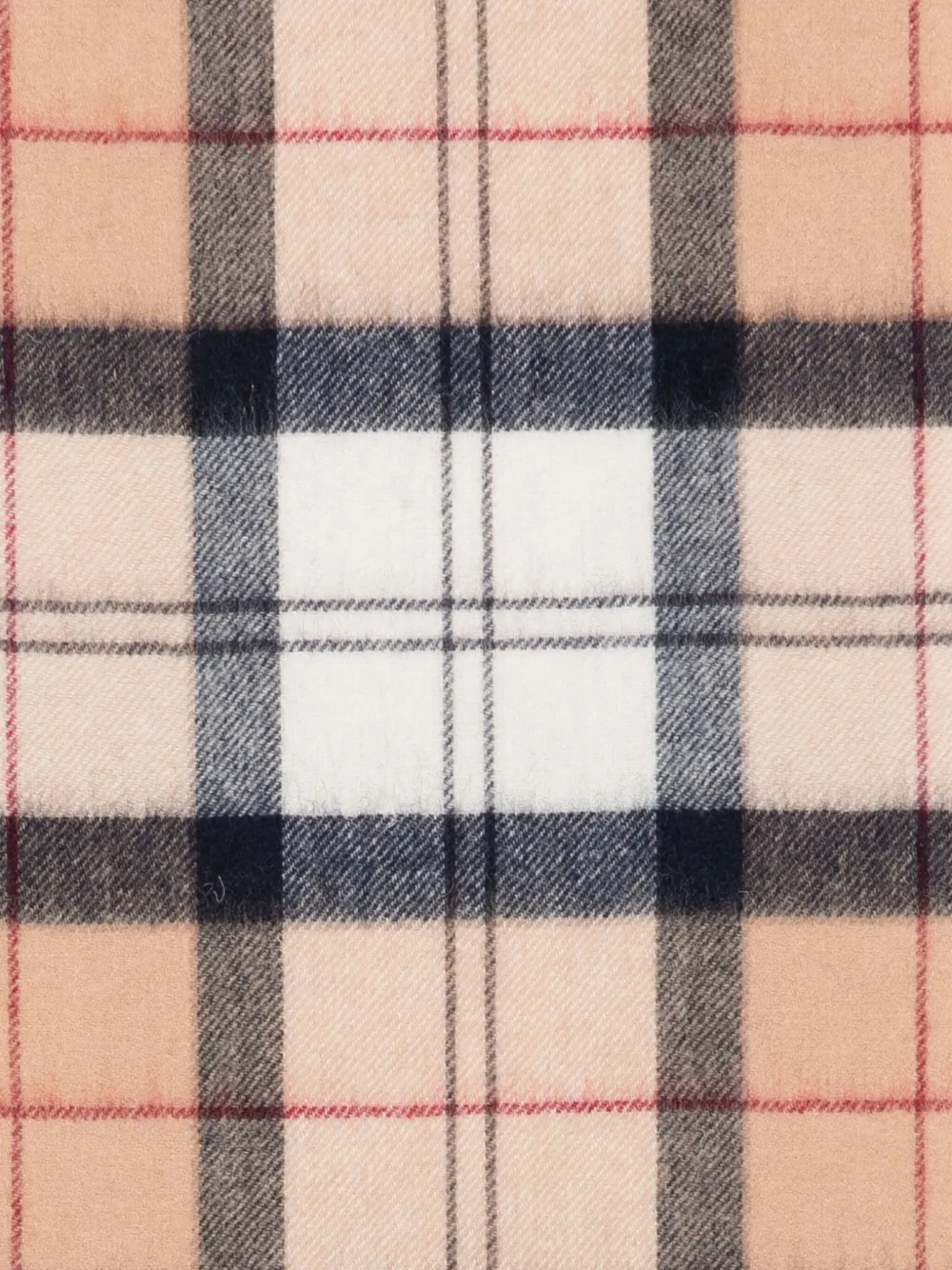 Barbour Check-fringe Scarf In Brown