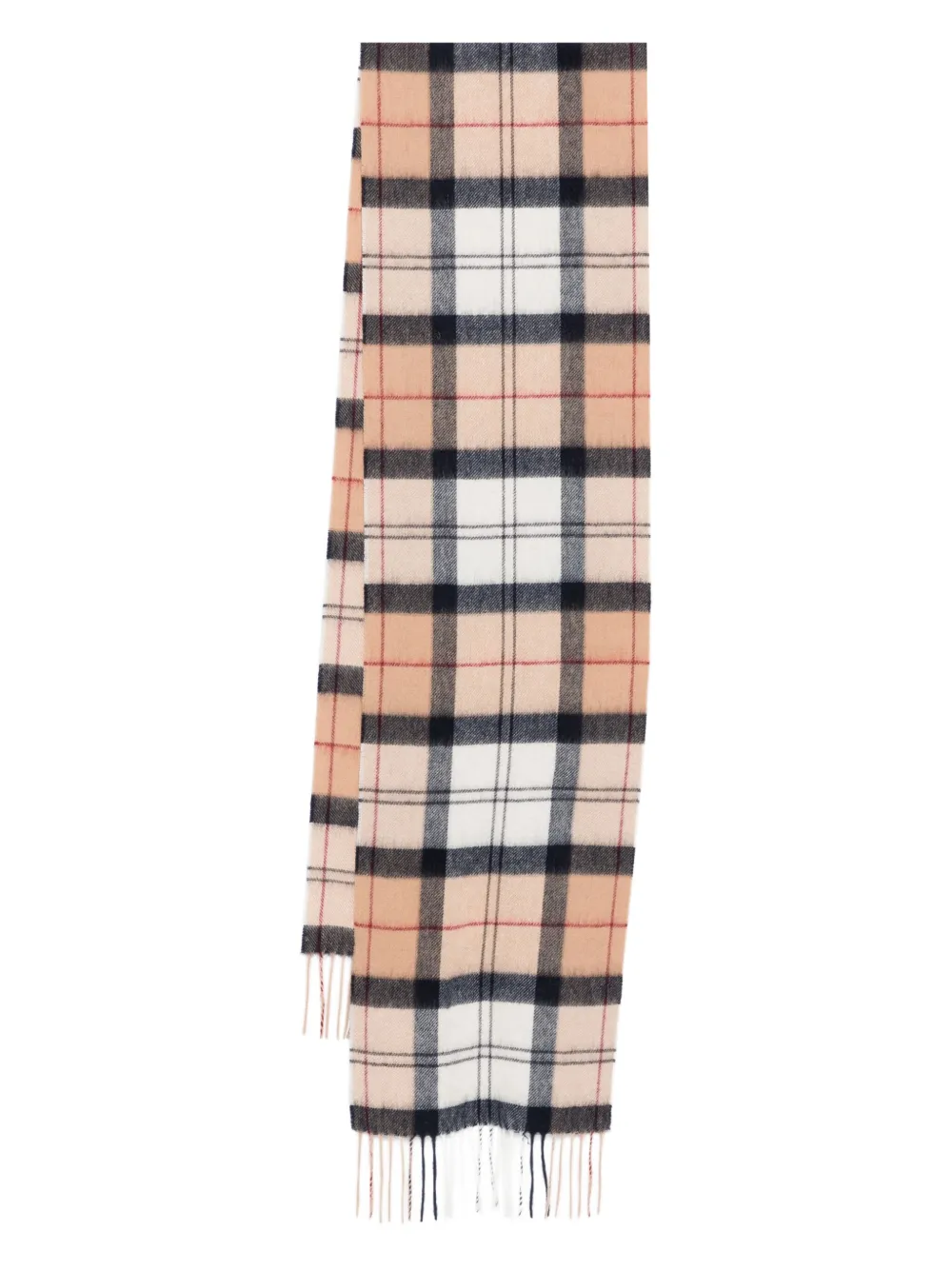 Barbour Check-fringe Scarf In Brown