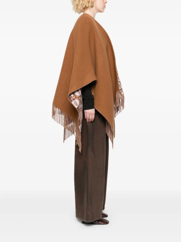 美品『Pensée パンセ』ウエスタンポンチョ スエード山羊革 フリンジケープ FENDI フリンジ ケープ | ブラウン | FARFETCH JP