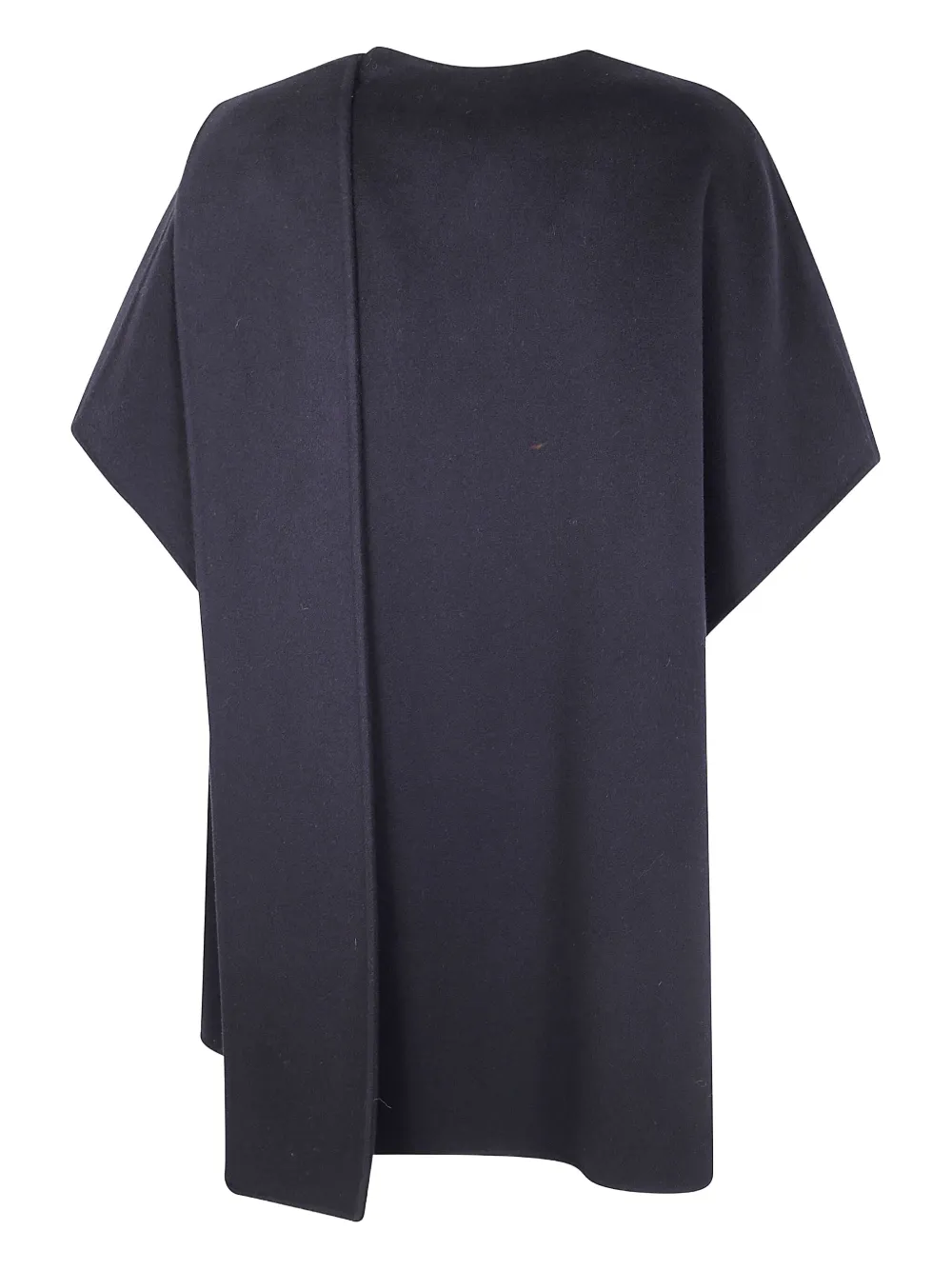 Mantù Short-sleeve Wool Cape In Blue