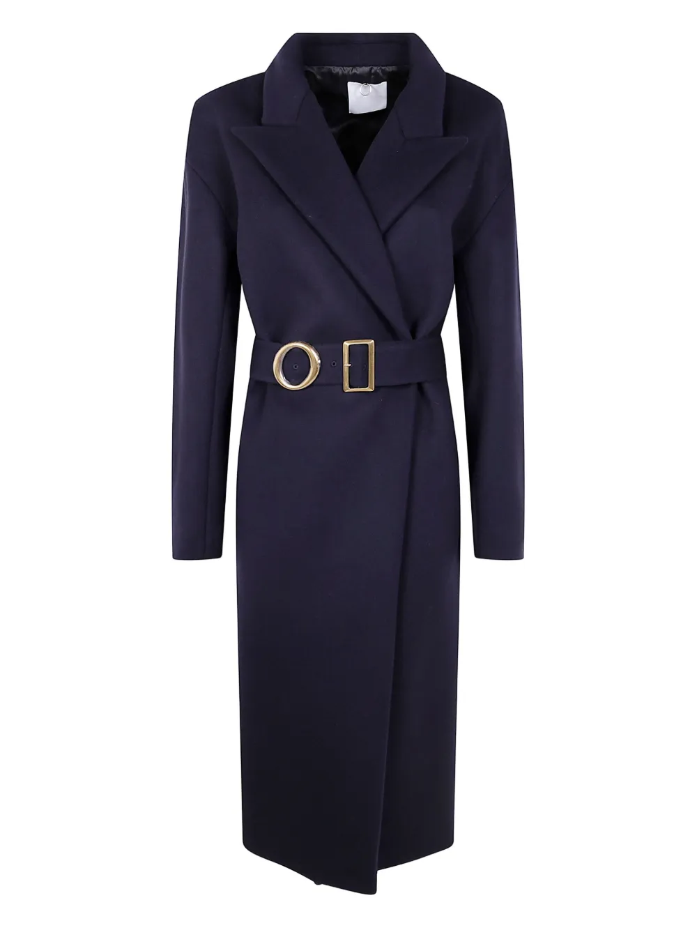 Mantù Belted Wool Coat In Black