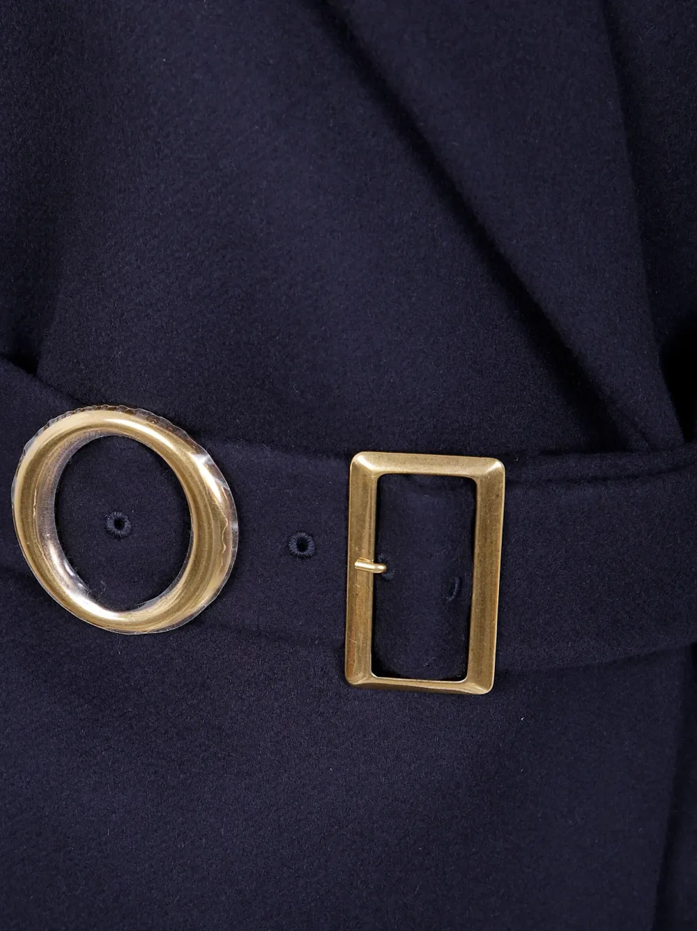 Mantù Belted Wool Coat In Black