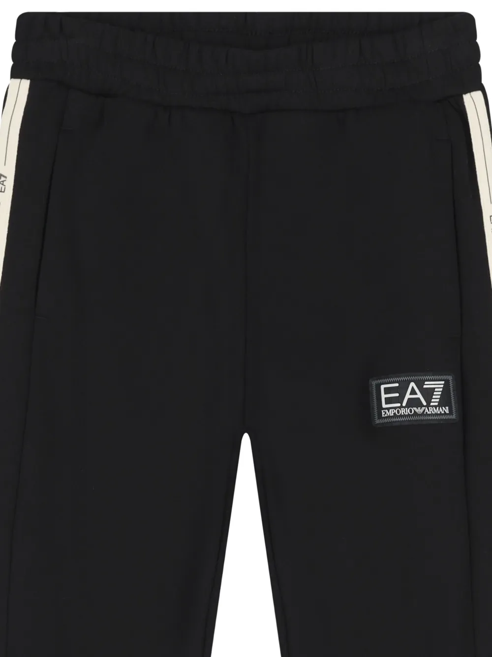 Emporio Armani Logo-patch Side-stripe Track Pants In Black