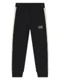 Emporio Armani Kids logo-patch side-stripe track pants - Black