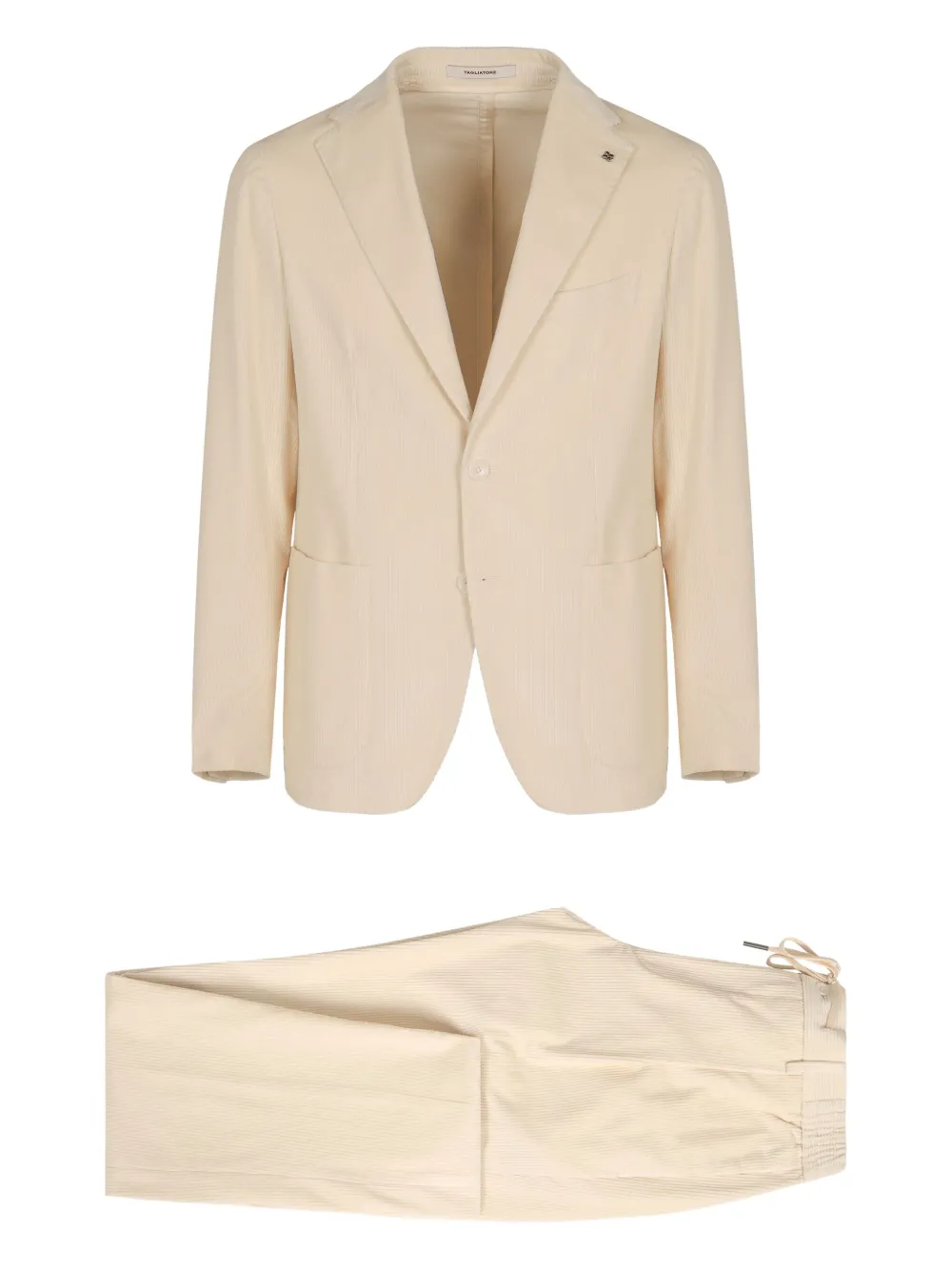 Tagliatore Two-button Textured-effect Suit In Pink