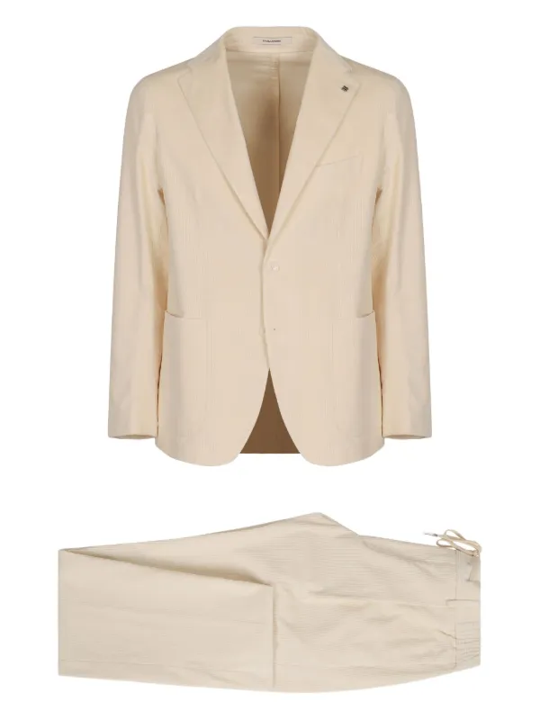 Tagliatore Two-button Textured-effect Suit in Neutrals