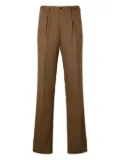 slowear pleated cotton-blend trousers - Brown
