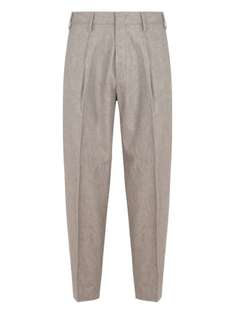 slowear pleated cotton-blend trousers