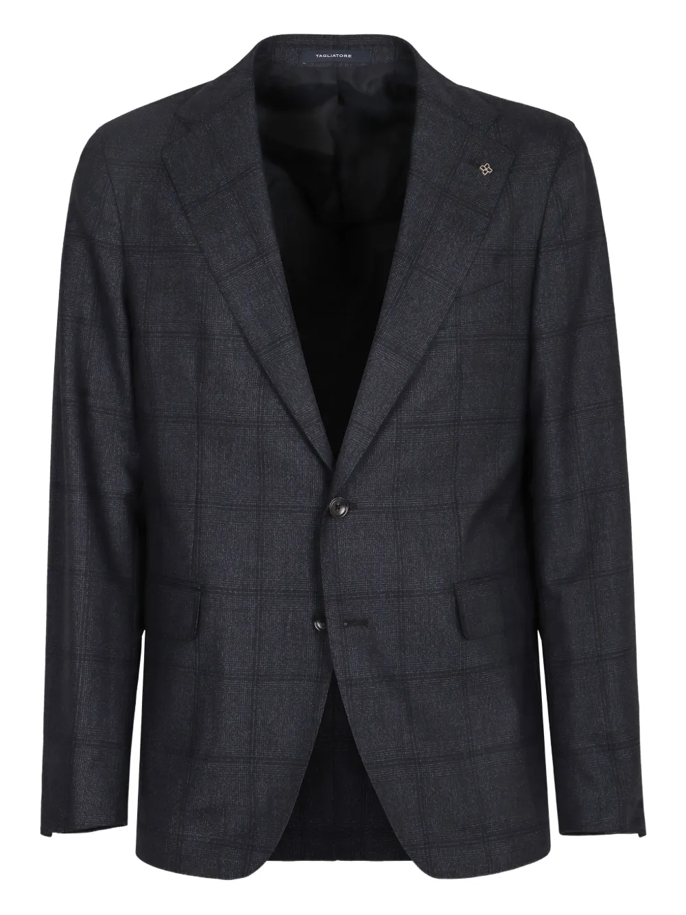 Tagliatore Checked-pattern Two-button Suit In Gray