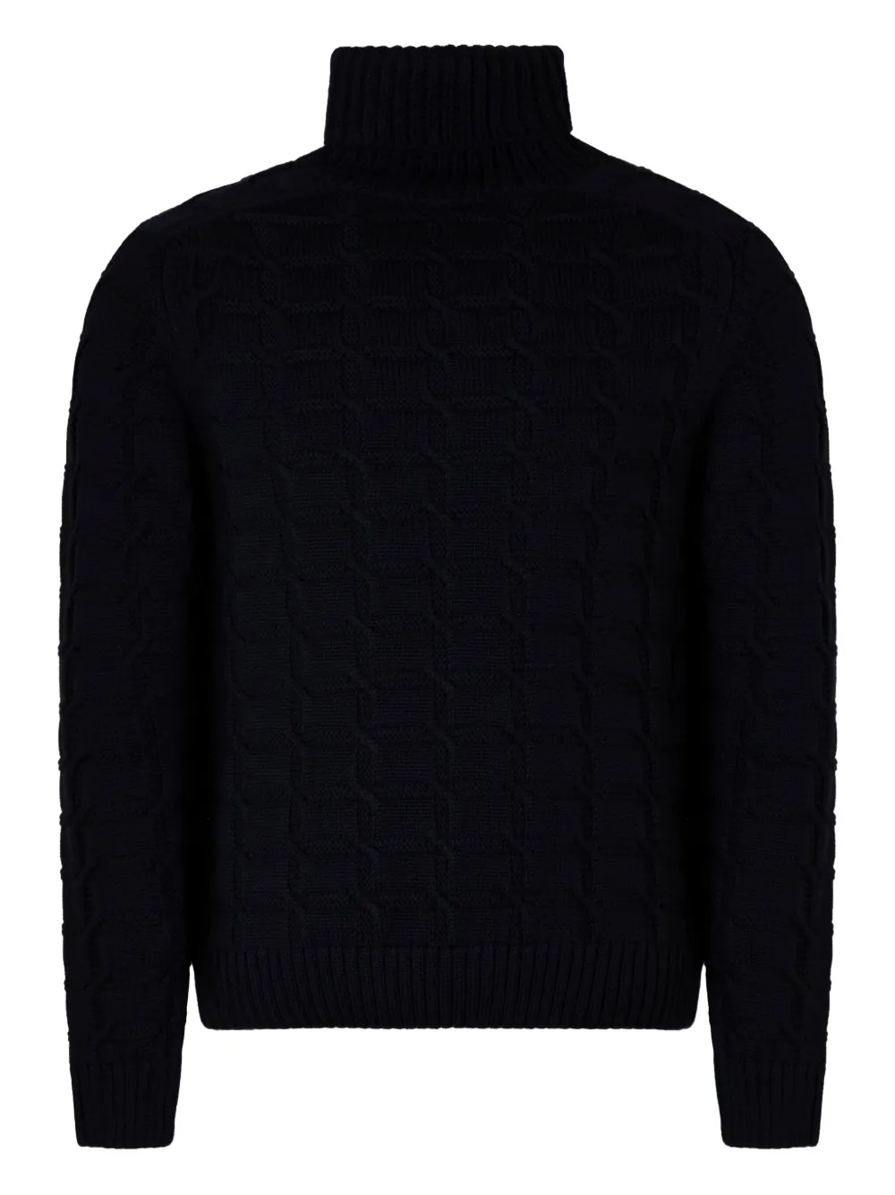 slowear cable-knit turtleneck sweater | Black | Image 1