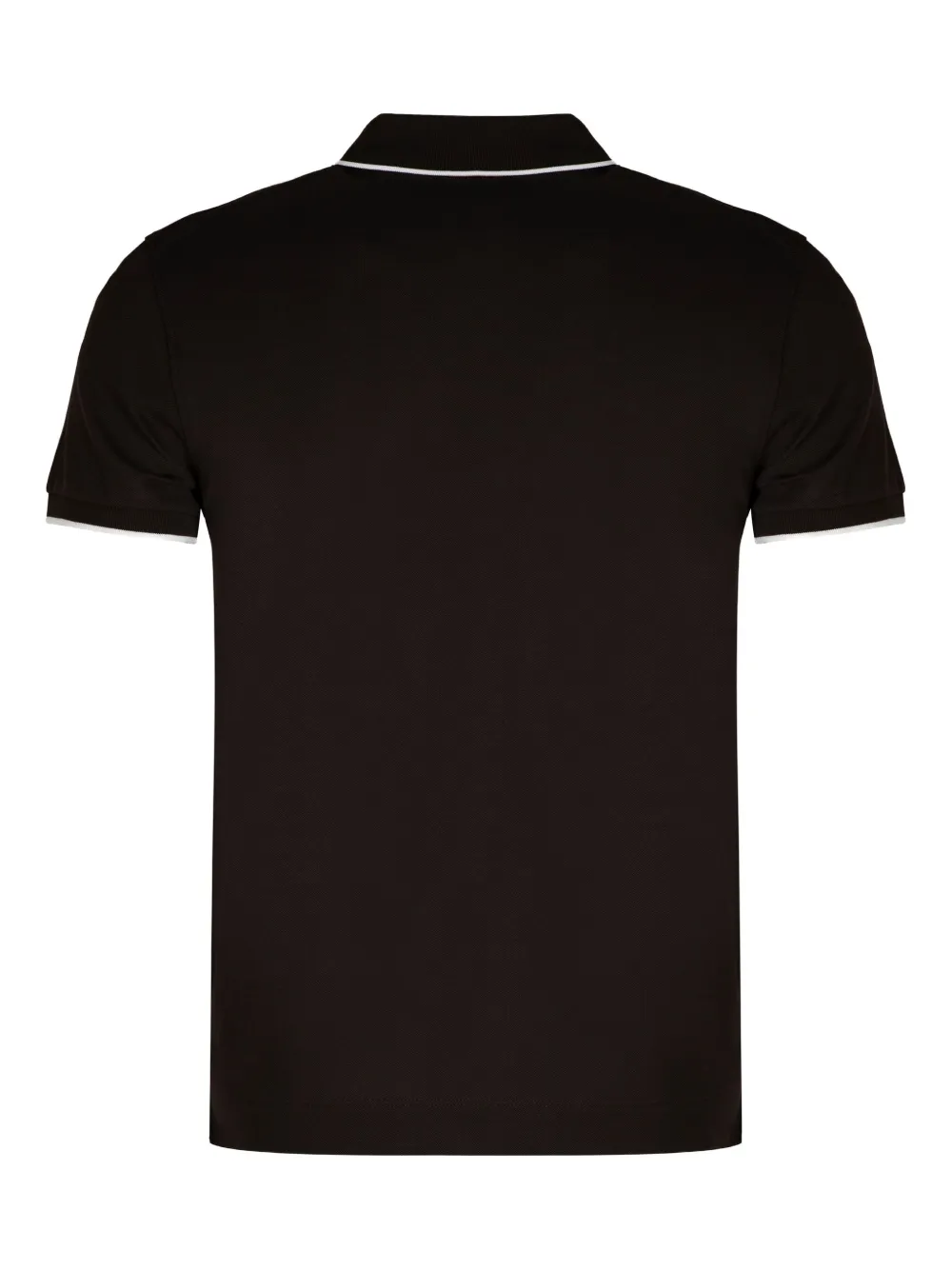 Zegna ribbed-collar polo shirt - Zwart