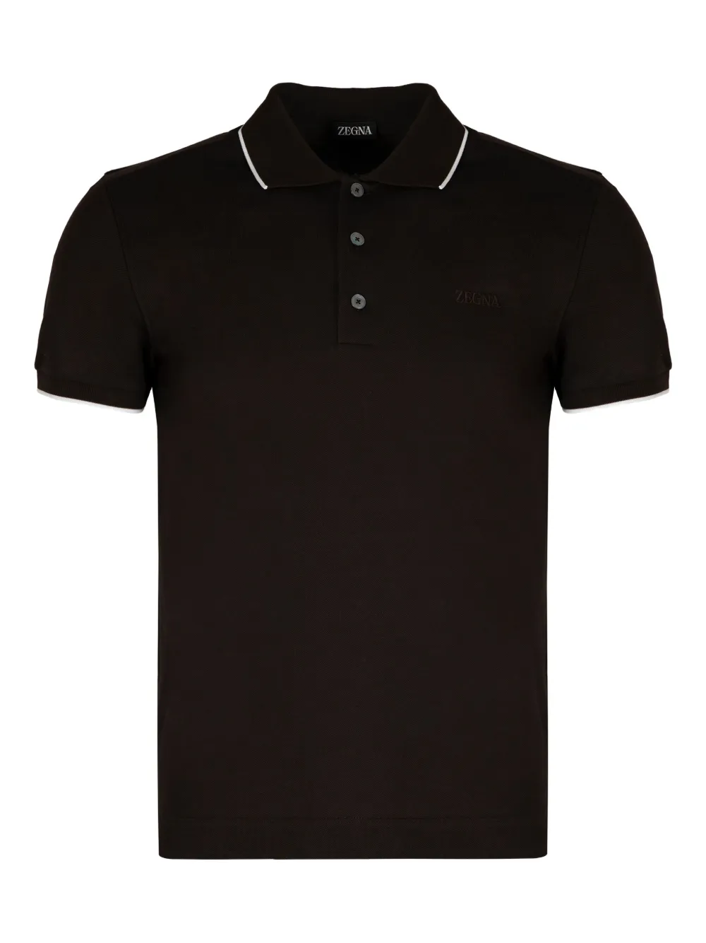 Zegna playera tipo polo con cuello de canalé | negro | Image 1