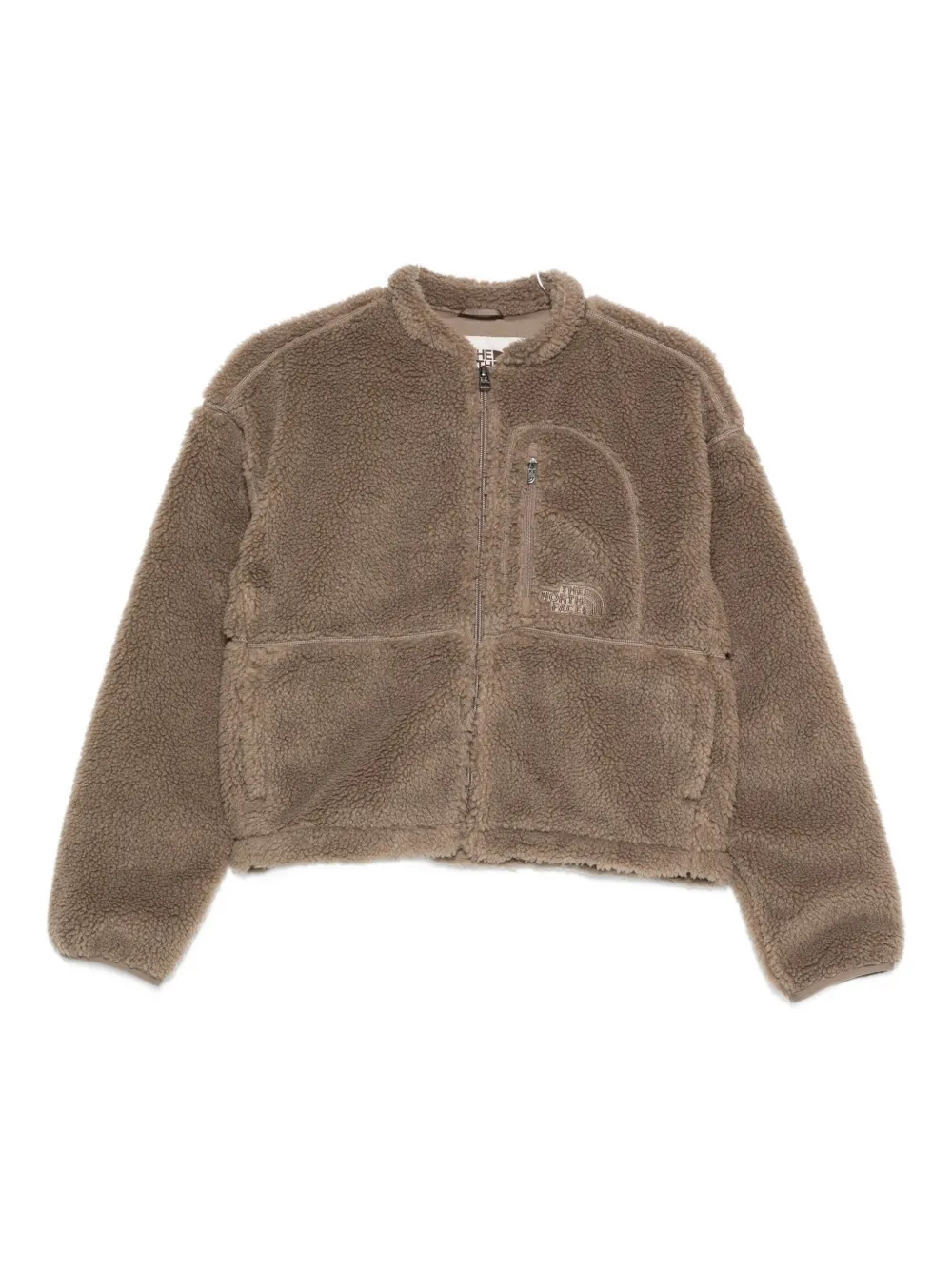 The North Face Womens Mocha Brown Ex Pile Logo-embroidered Fleece Jacket In Brown