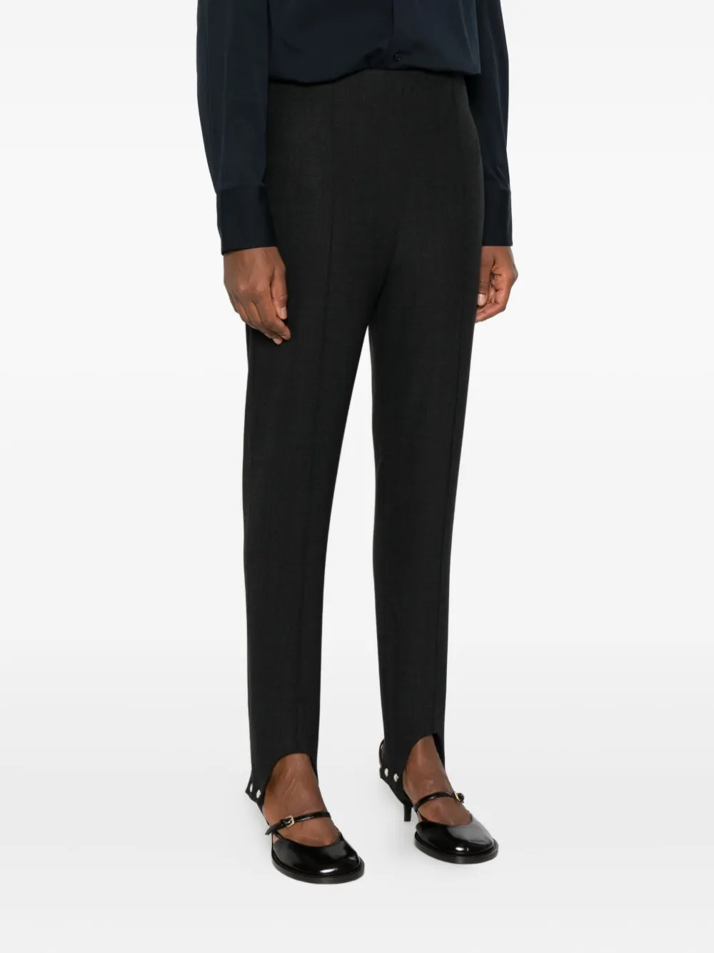 Plan C Stirrup-detail Trousers In Black