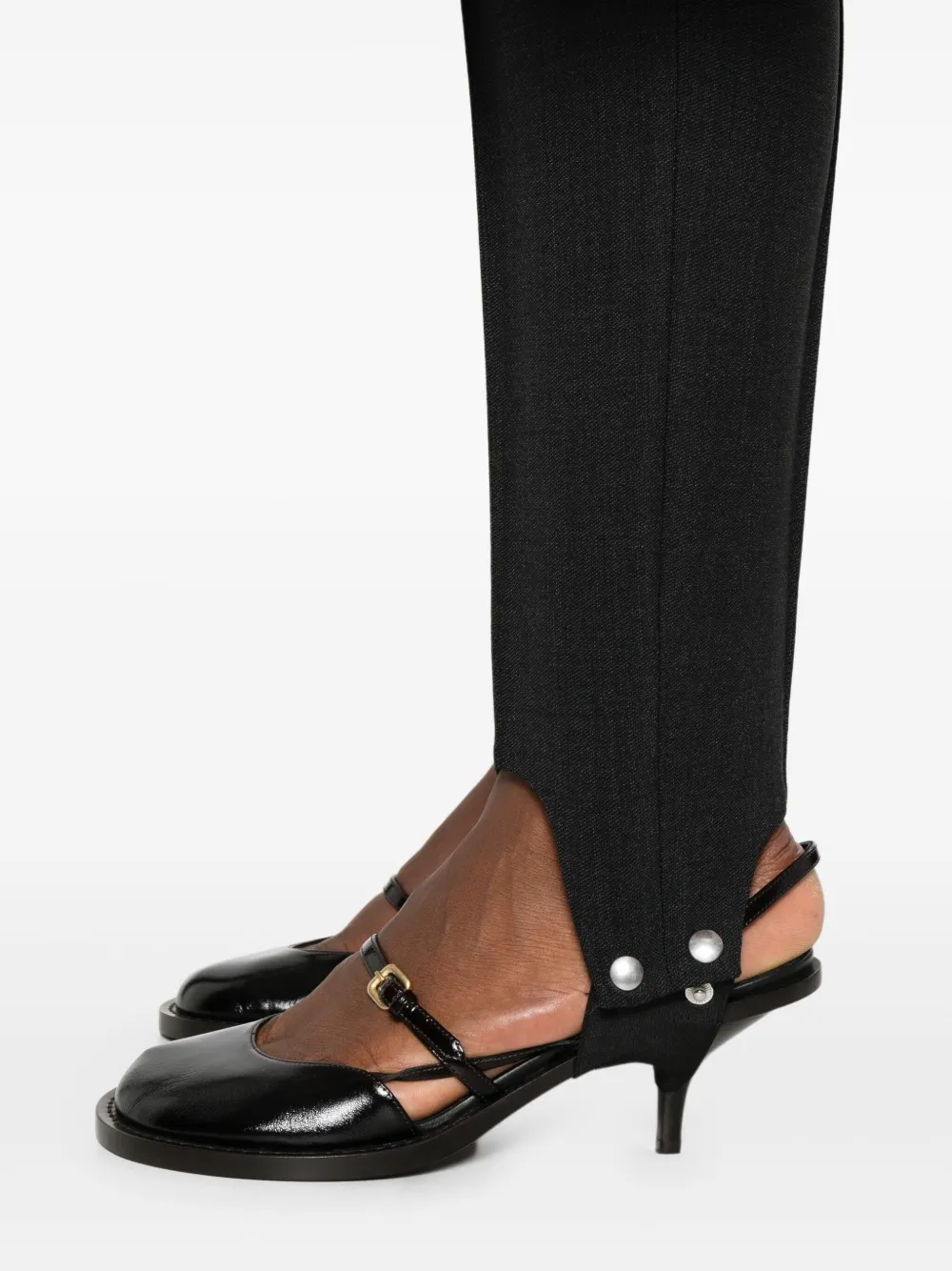 Plan C Stirrup-detail Trousers In Black