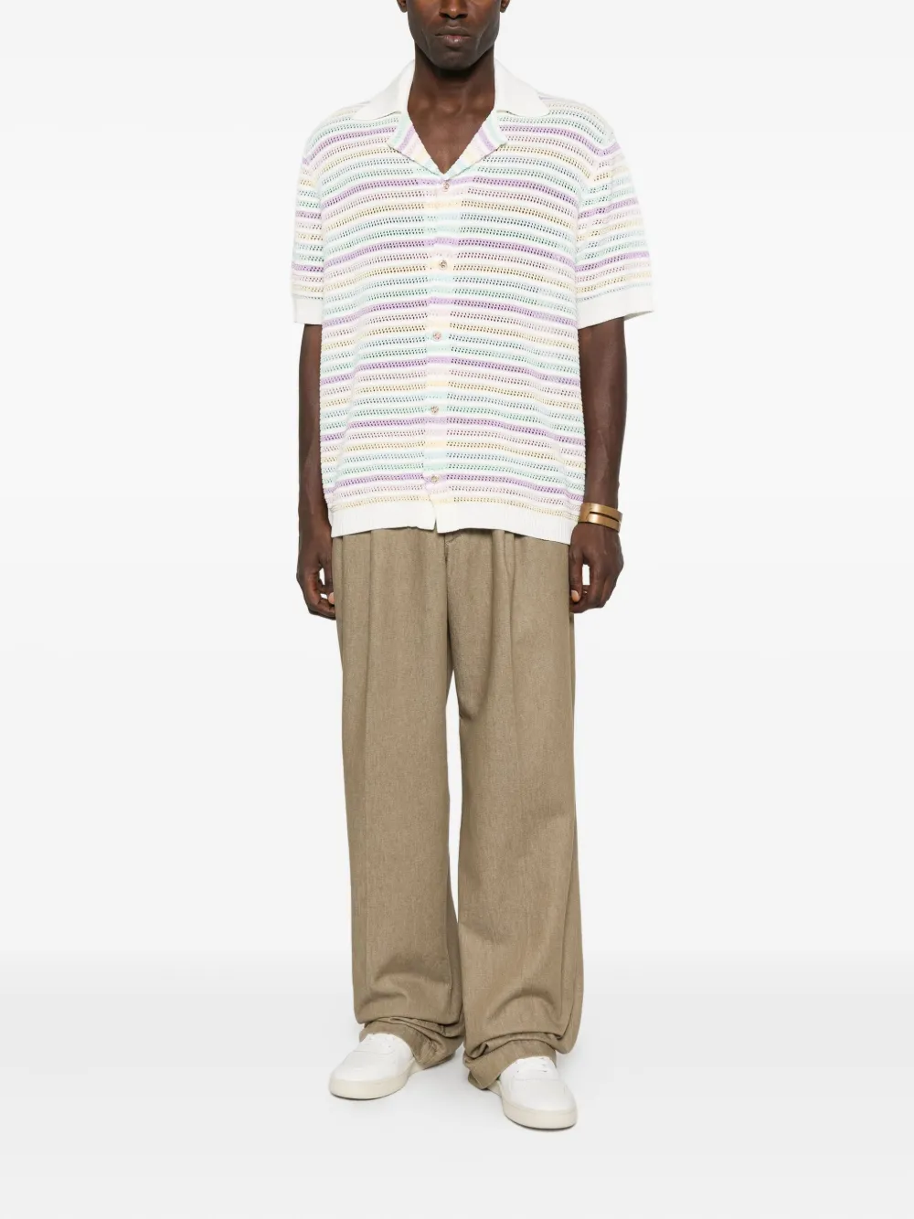 Casablanca striped short-sleeve shirt - Wit