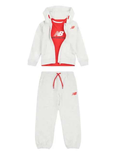 New Balance Kids hooded logo-detail tracksuit