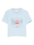 Casablanca Blades orchid-print cotton T-shirt - Blue