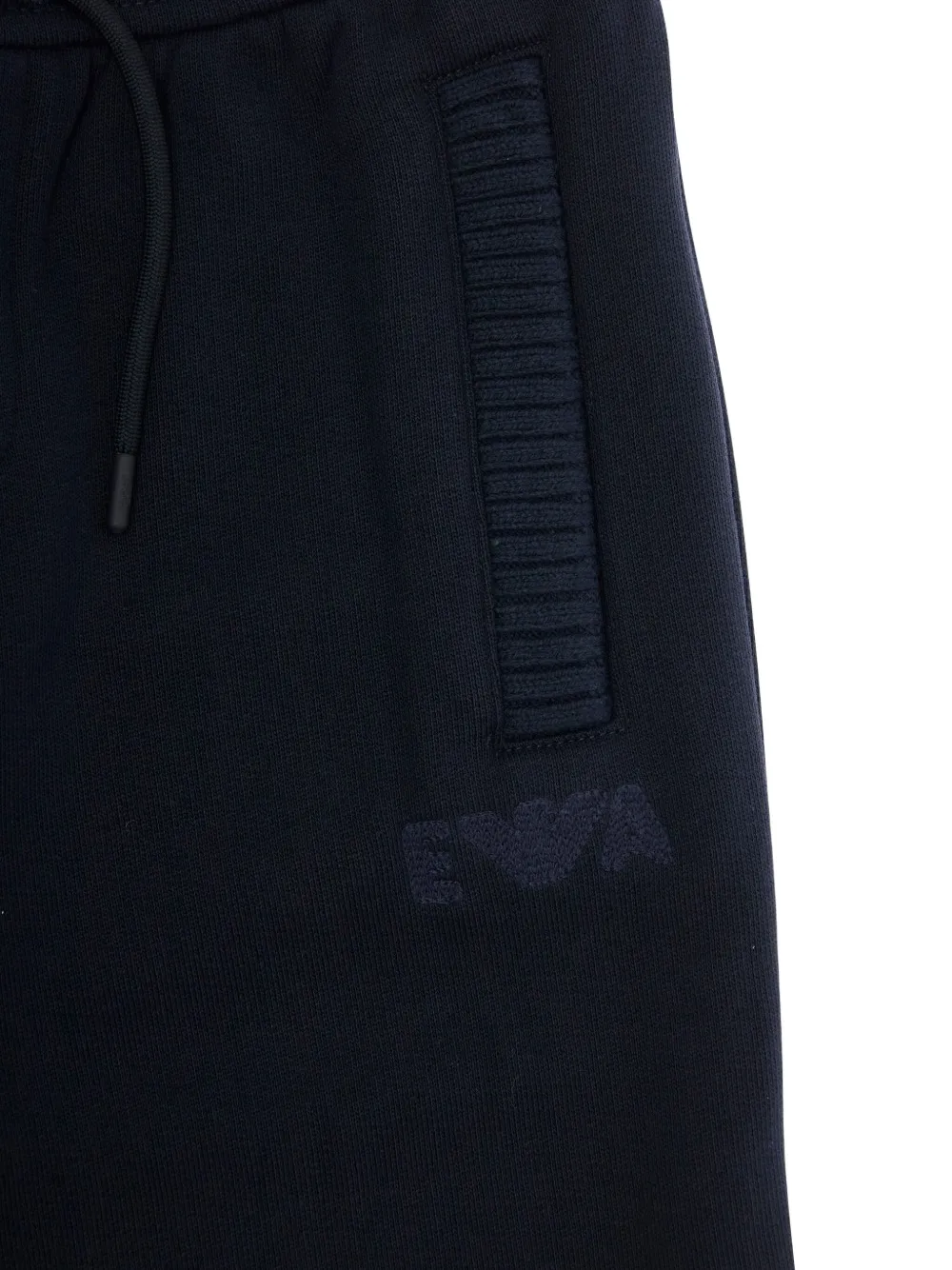 Emporio Armani Ribbed-pockets Drawstring Track Pants In Blue