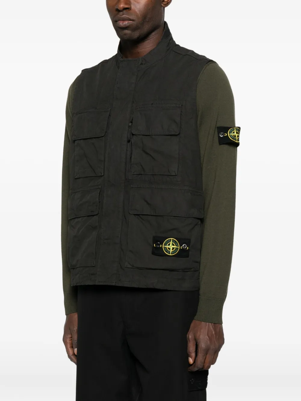 Stone Island Vest met meerdere zakken Groen