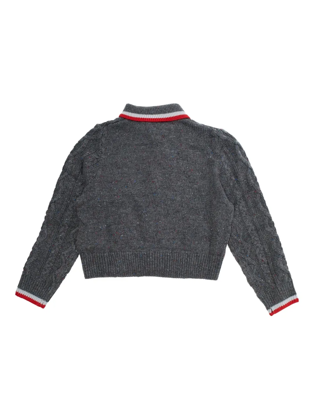 MAX&Co. Kids Kabelgebreid poloshirt met rits Grijs