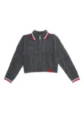 MAX&Co. Kids cable-knit zip-up polo shirt - Grey