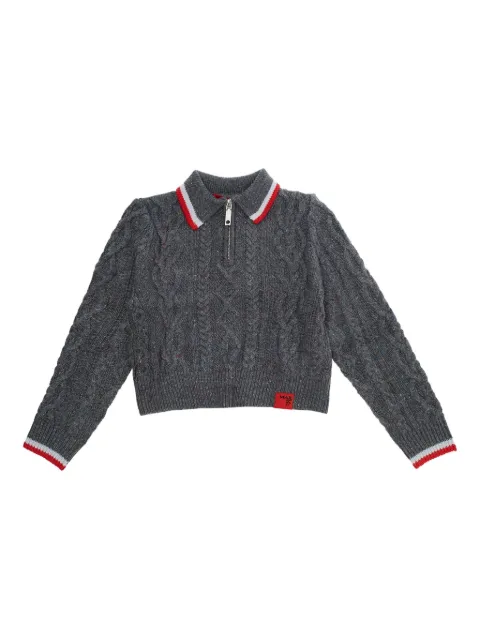 MAX&Co. Kids cable-knit zip-up polo shirt