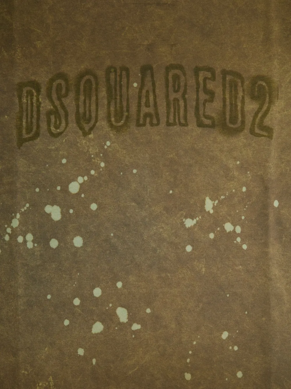 Dsquared2 Logo-print Splatter-effect T-shirt In Brown