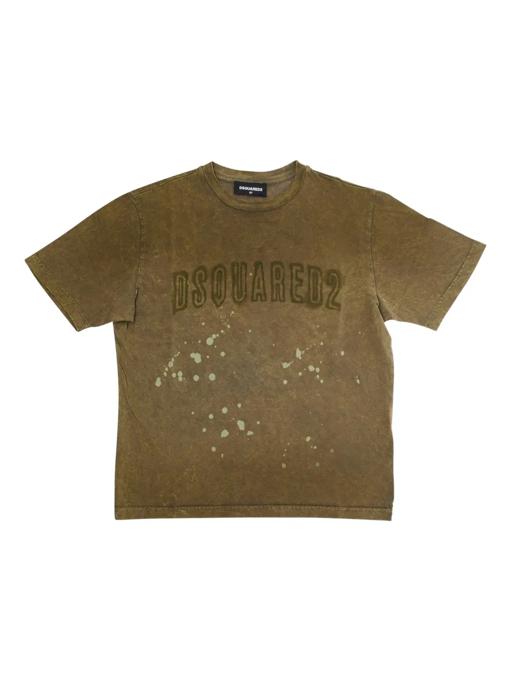 Dsquared2 Logo-print Splatter-effect T-shirt In Brown