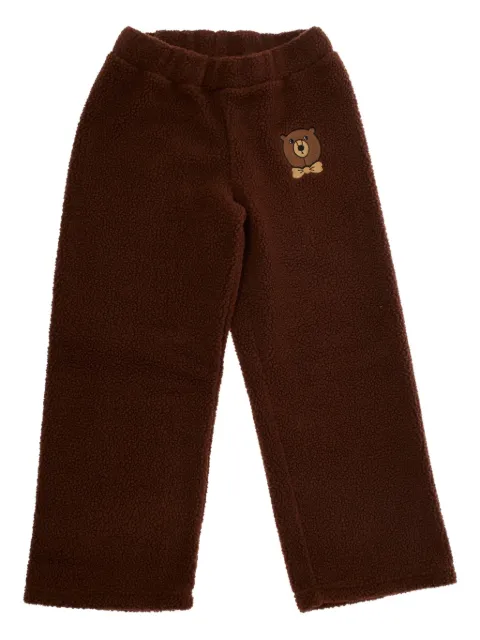 Mini Rodini bear-embroidered pile trousers