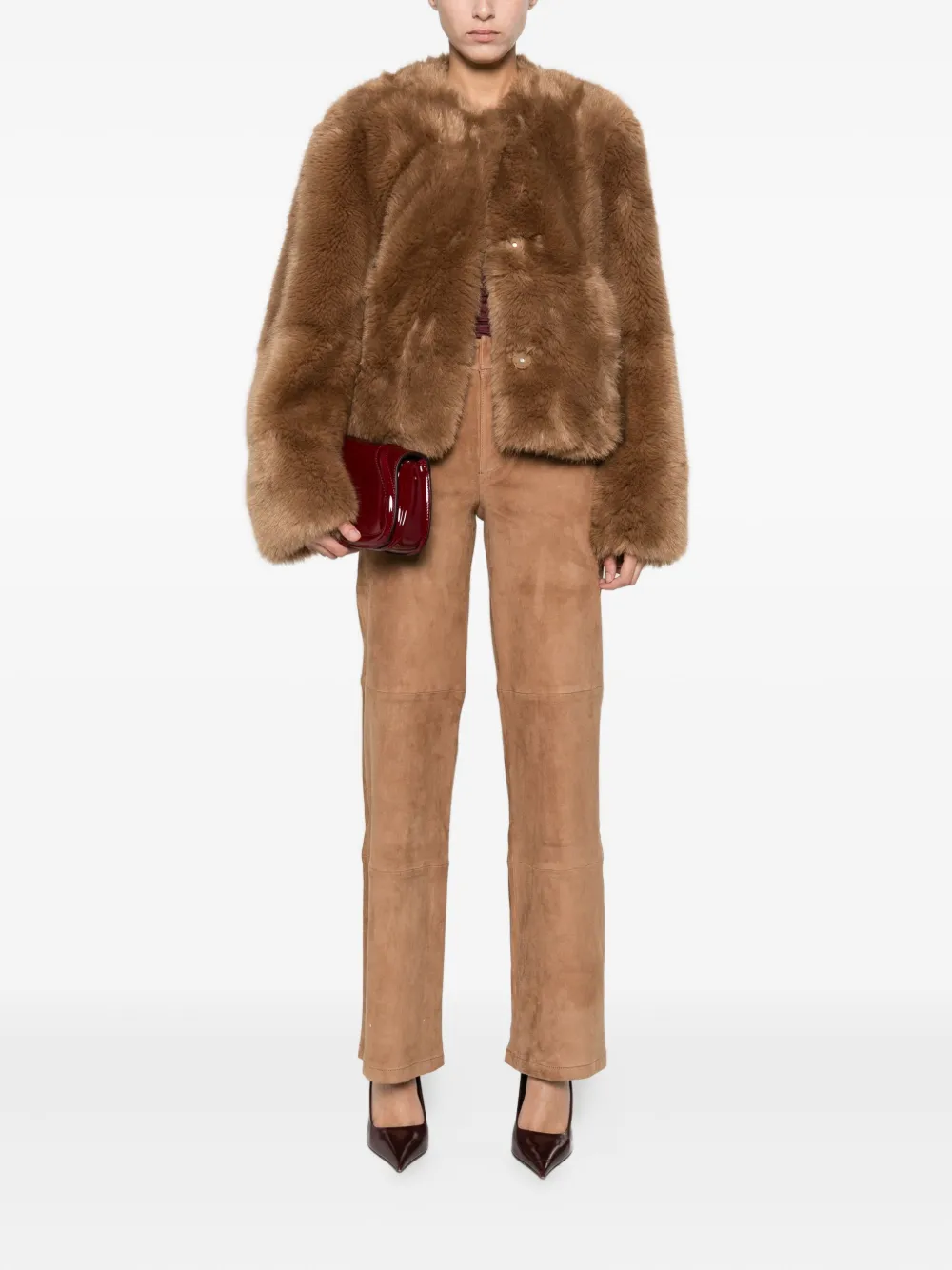 Arma Suède broek met vlakken - Bruin