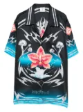 Casablanca orchid-print silk shirt - Black