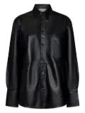 Victoria Beckham patch-pocket leather shirt - Black