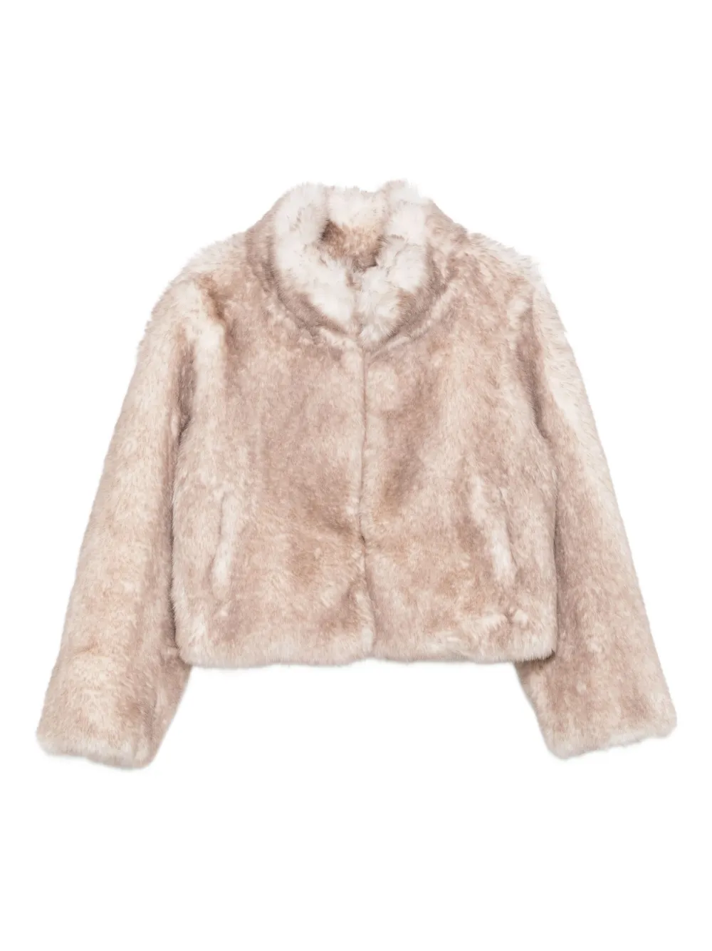 Thelaurent Faux-fur Cropped Jacket In Neutral