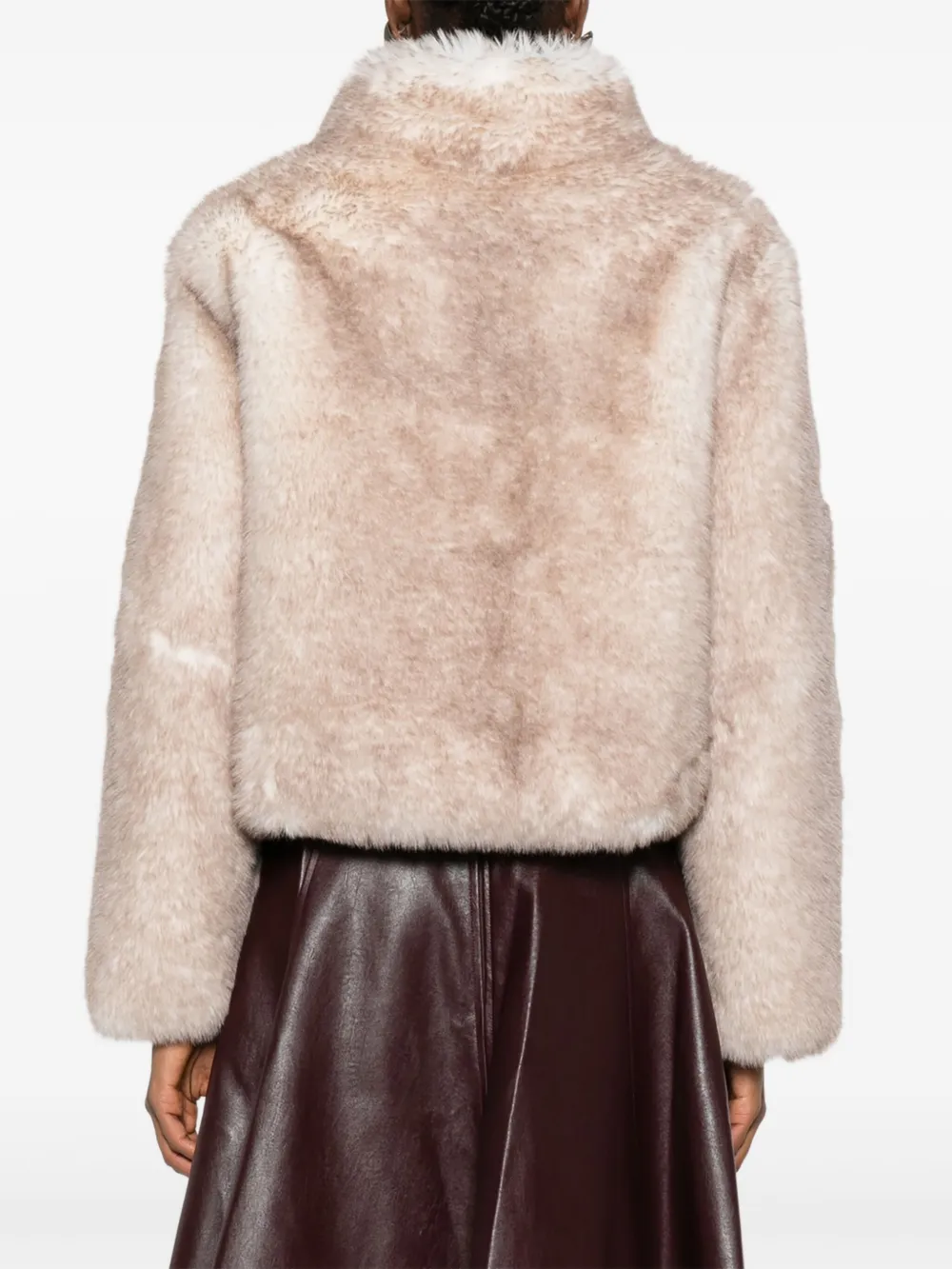Thelaurent Faux-fur Cropped Jacket In Neutral