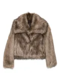THELAURENT faux-fur wide-collar jacket - Brown