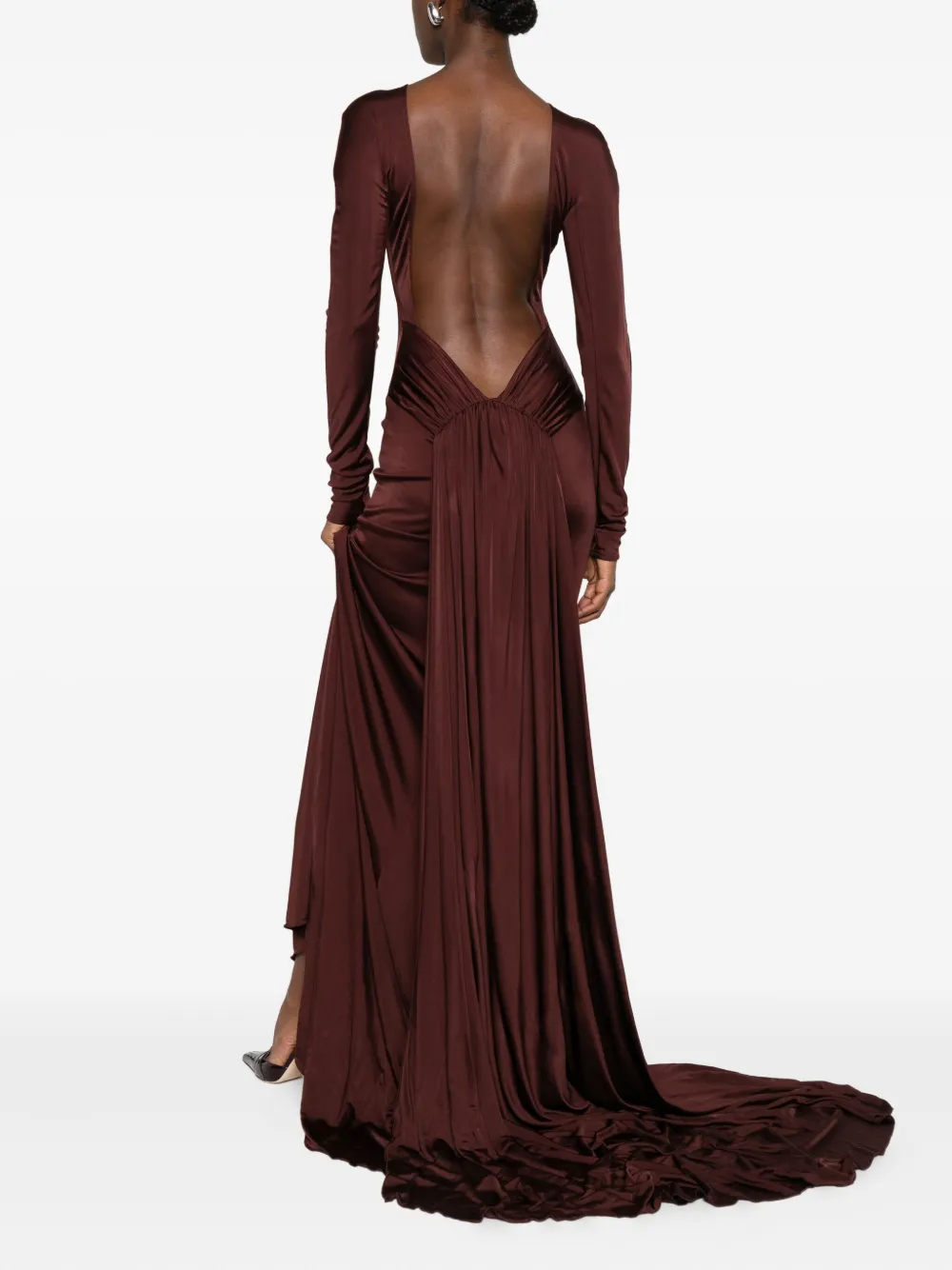 David Koma Jurk met open rug - Rood