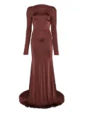 David Koma long-sleeve open-back dress - Red