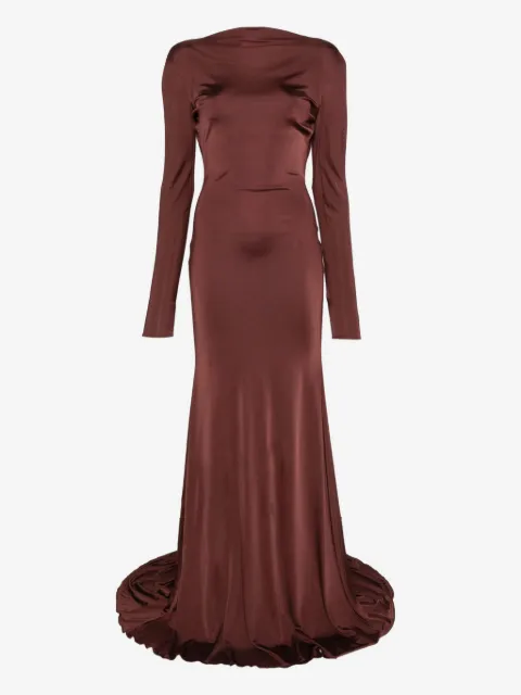 David Koma vestido manga larga con espalda descubierta