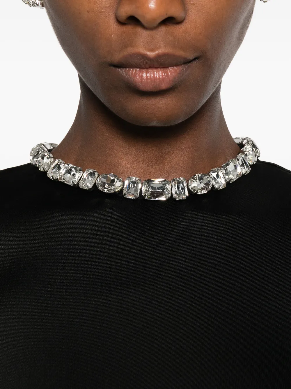 David Koma Gedrapeerde jurk verfraaid met kristallen Zwart