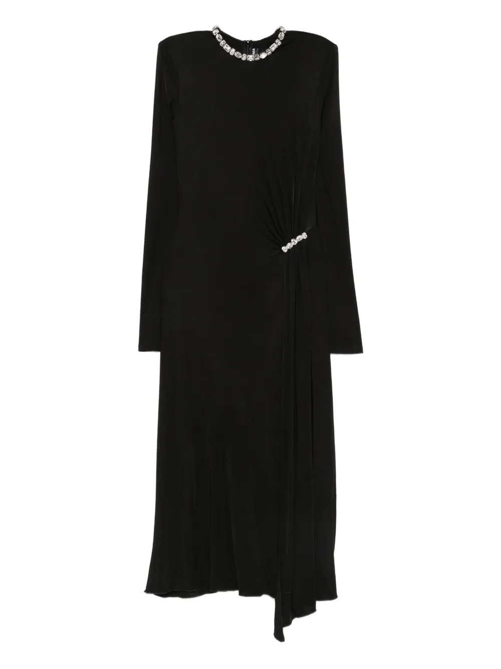 David Koma crystal-embellished draped dress | Black | Image 1