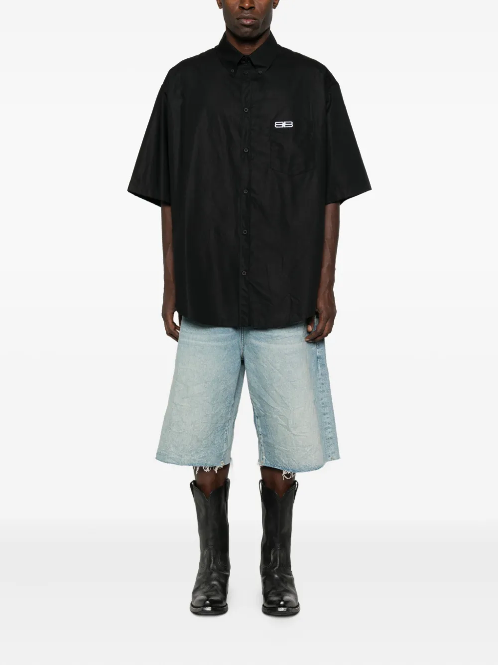 Balenciaga Overhemd met korte mouwen - Zwart