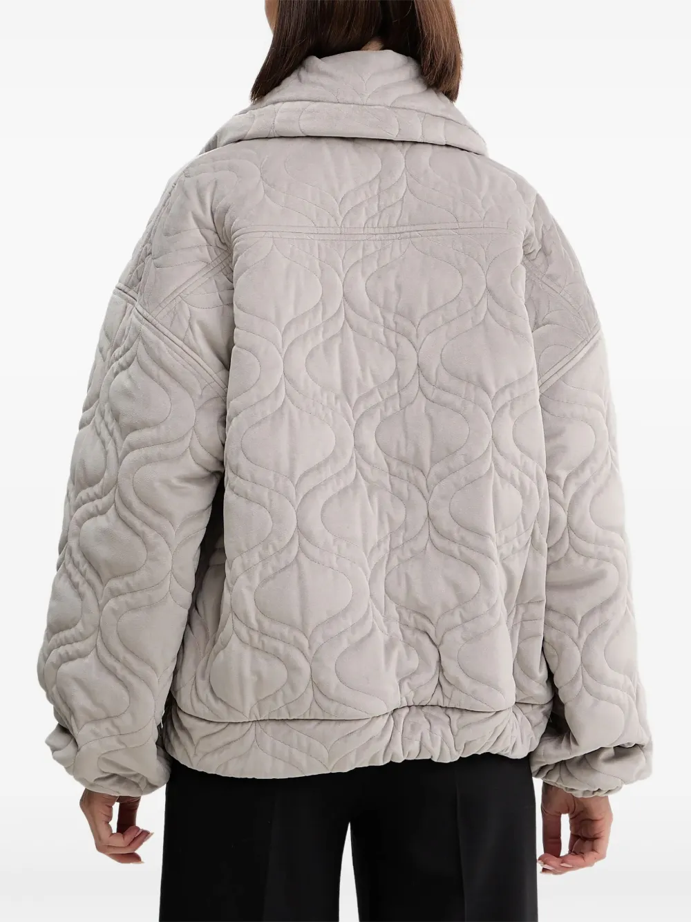 Charo Ruiz Brume Quilted Zip Jacket In Gray