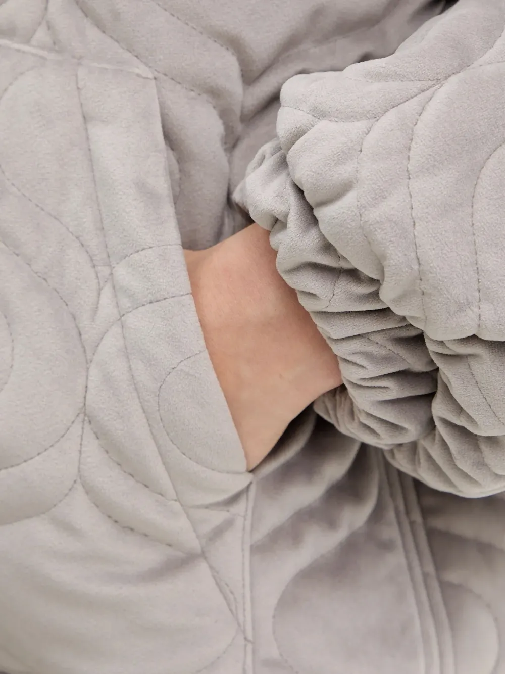 Charo Ruiz Brume Quilted Zip Jacket In Gray