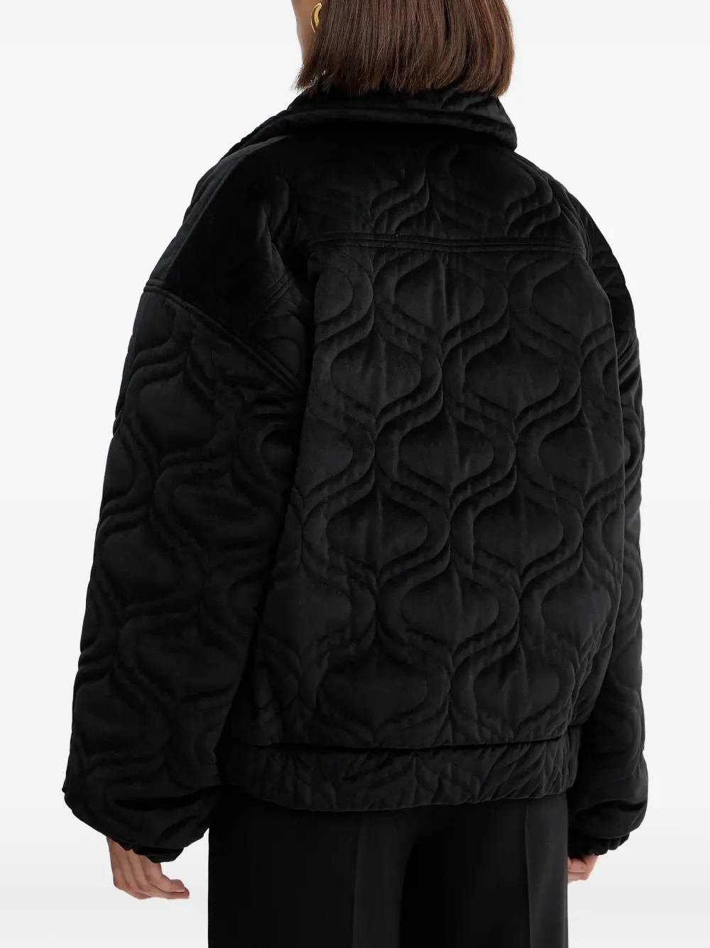 Charo Ruiz Brume Quilted Zip Jacket In Black