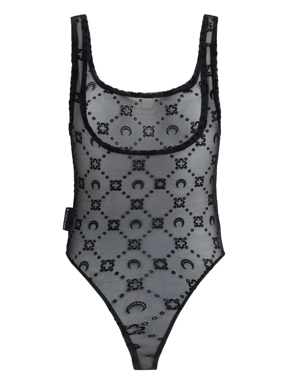 Marine Serre Sleeveless Bodysuit In Black